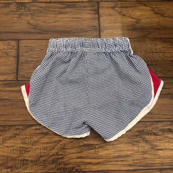 Blue Stripe Seersucker Athletic Shorts Set Color Works/Funtasia Too Size 6 - Picture 5 of 6